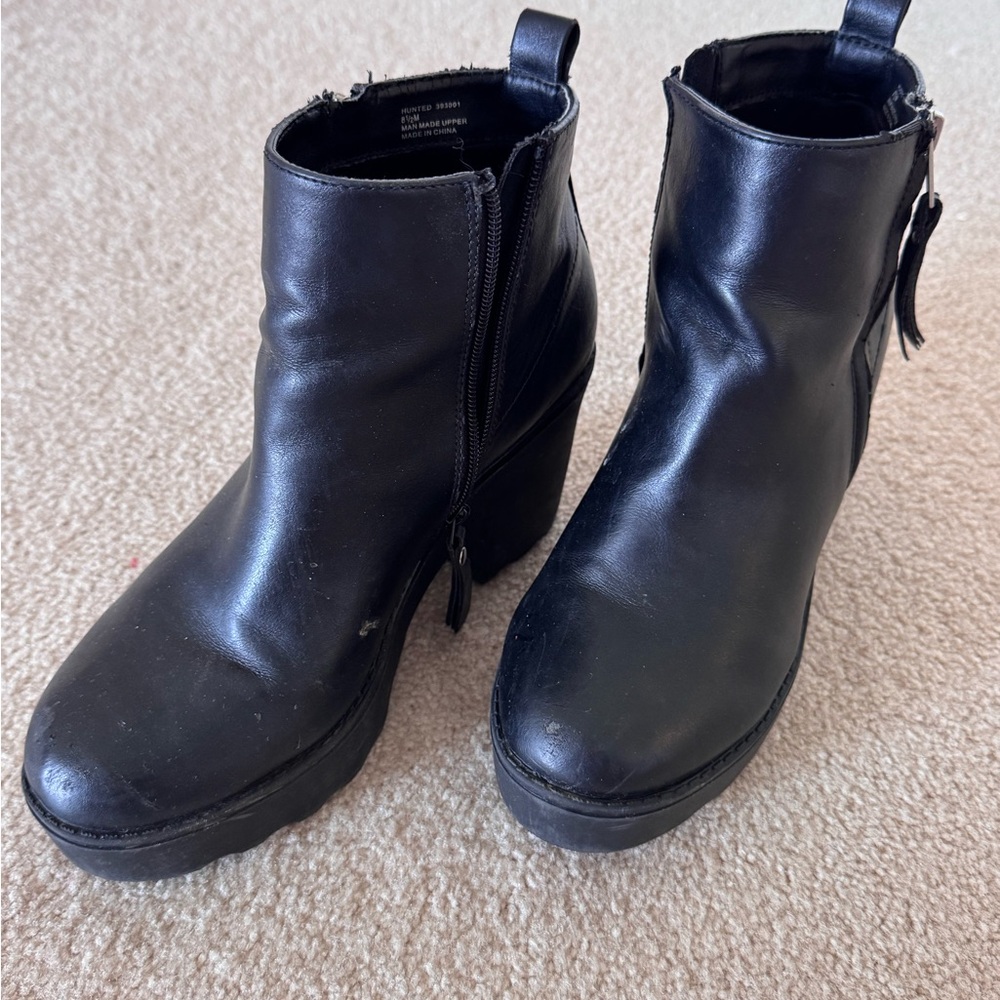 Rampage Platform Black Ankle Booties